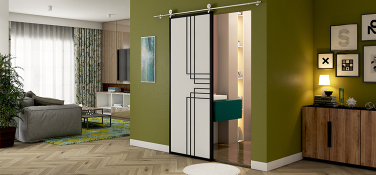sliding bathroom door installation in Villa Park
